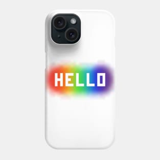 Stencilled Hello on Rainbow Spraypaint Phone Case