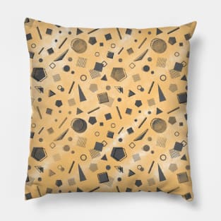 Orange watercolor black shapes pattern Pillow