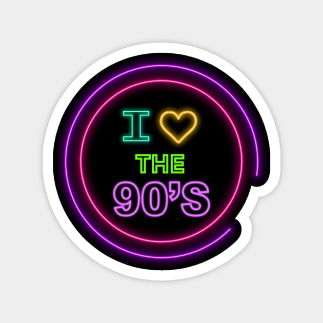 I Love The 90s Magnet by TeeTrafik