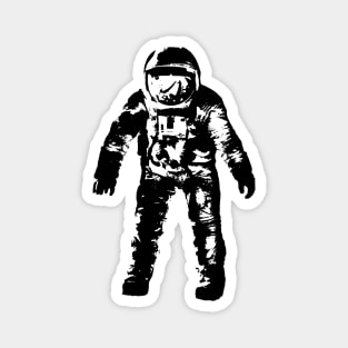 Black Vector Illustration of Astronaut Spaceman Magnet