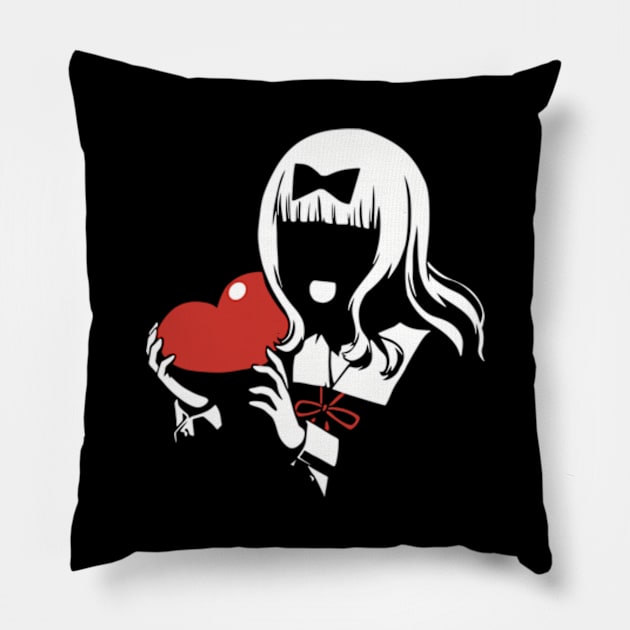 Chika Fujiwara Kaguya Sama Ultra Romantic Anime Girl Character Silhouette Vector Art Pillow by Animangapoi