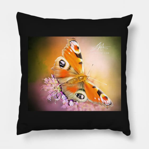 Digital Butterfly #1 Pillow by wayneflint