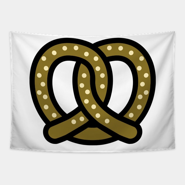 Brown Salted Pretzel Cartoon Icon Tapestry by AnotherOne