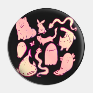 Cute animals in pink Pin