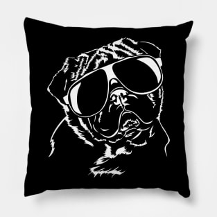 Funny Proud Pug sunglasses cool dog Pillow