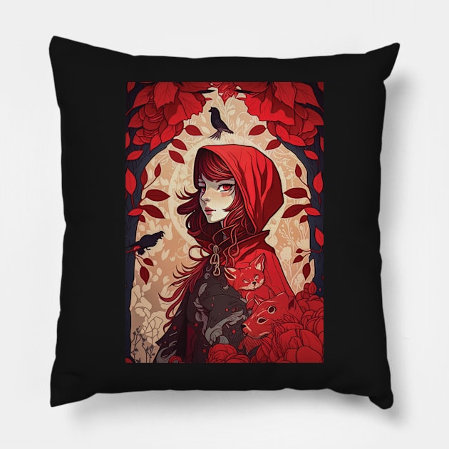 Fairytale Heroine : Red Riding Hood Pillow by Focused Instability