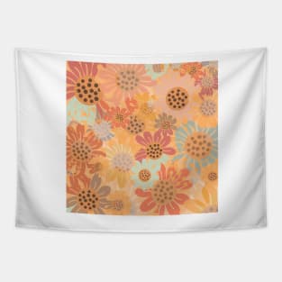 Pastel Multicolor Sunflower Pattern Tapestry