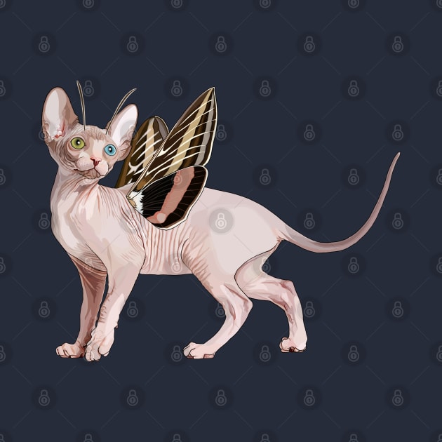 Sphynx Moth Flitter Kitty by CarleahUnique