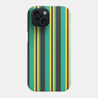 Gray, Teal and Yellow Stripes Pattern 048#001 Phone Case