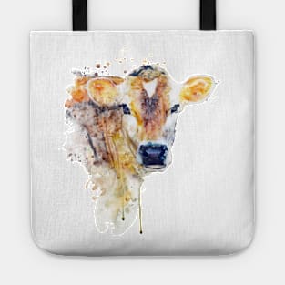 Watercolor Cow Head Tote