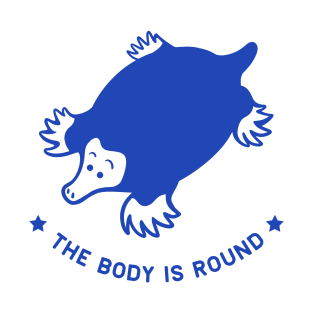 Small chonky mole with round body. Minimal stylized design in blue ink T-Shirt