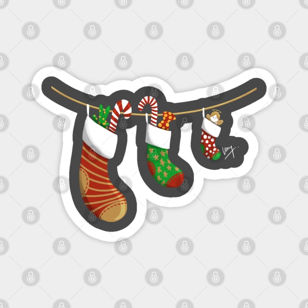 Christmas Stockings Magnet by VayArtStudio