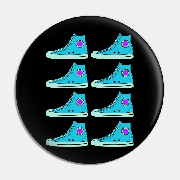 Cyan Blue Sneakers Pin by 1001Kites