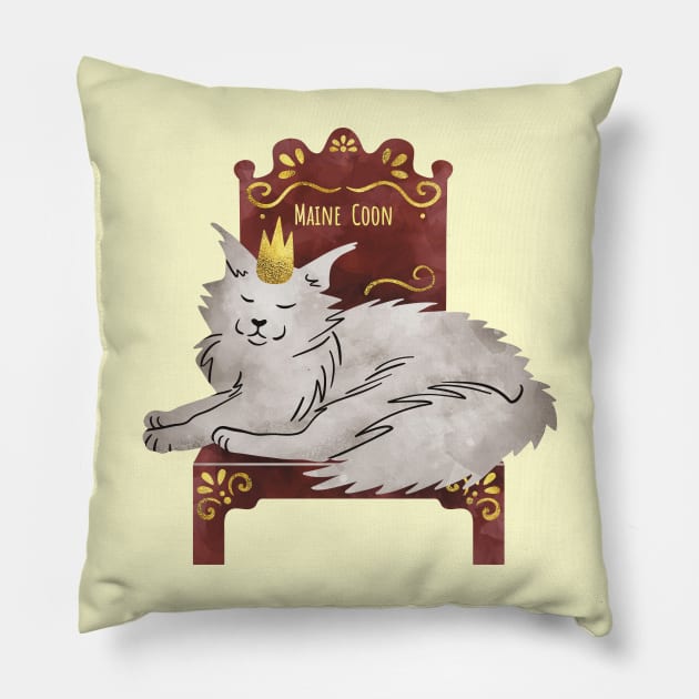 Maine Coon Pillow by Wlaurence