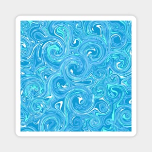 Abstract Liquid Circle -Blue Water Magnet
