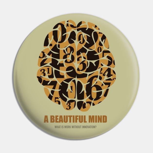 A Beautiful Mind - Alternative Movie Poster Pin by MoviePosterBoy