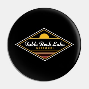 Table Rock Lake Missouri Retro Sunset Camping Pin