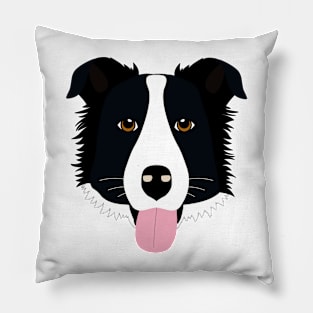 Cute dog Border Collie head Pillow