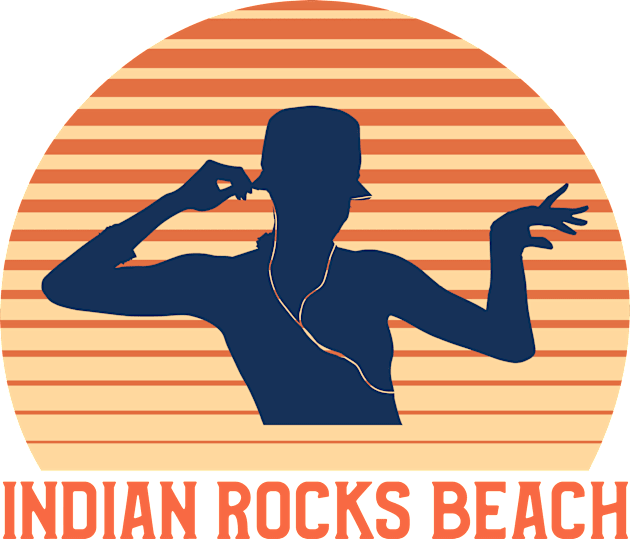 Indian Rocks Beach Sunset, Orange and Blue Sun, Gift for sunset lovers T-shirt, Listening to Music Kids T-Shirt by AbsurdStore