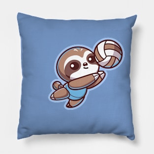 Cute Sloth Volleyball Player Pillow