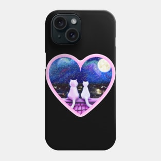 Linda pareja de gatos enamorados. Phone Case