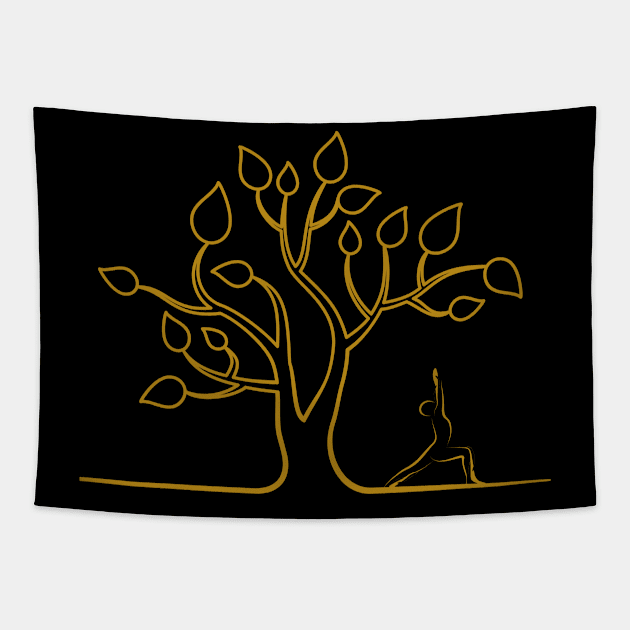 Yoga Pose Tapestry by GROOVYUnit