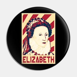 Queen Elizabeth Retro Propaganda Pin