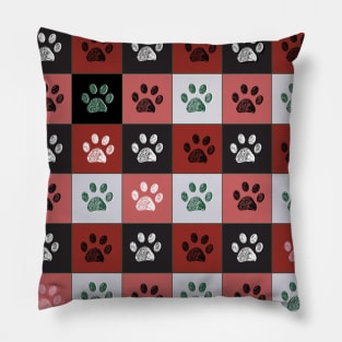 Christmas paw prints Pillow