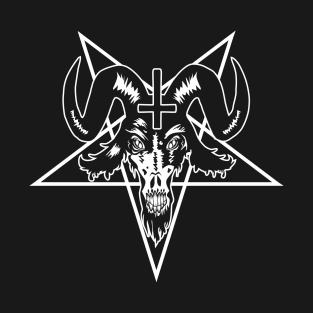 Black metal goat pentagram T-Shirt