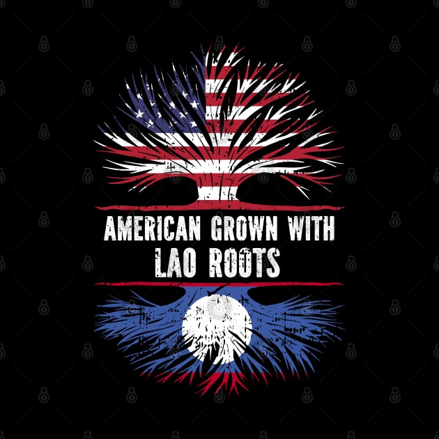 American Grown with Lao Roots USA Flag by silvercoin