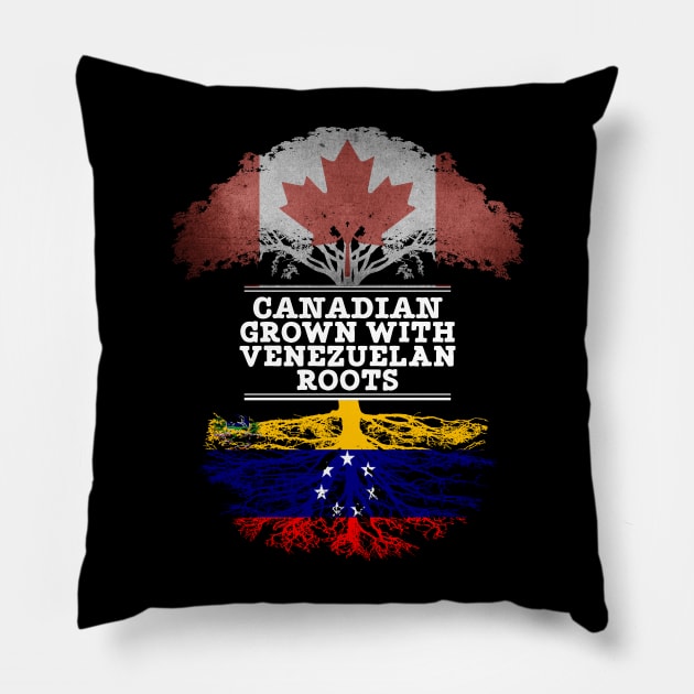 Canadian Grown With Venezuelan Roots - Gift for Venezuelan With Roots From Venezuela Pillow by Country Flags