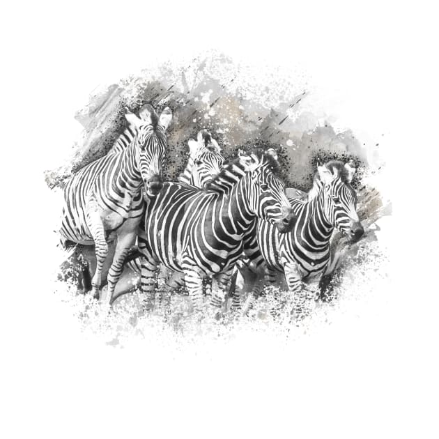 Zebra Animal Wildlife Jungle Nature Freedom Watercolor by Cubebox