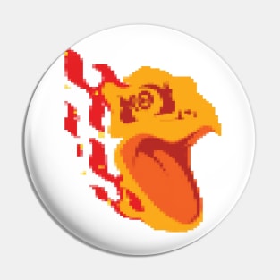 Komodo Dragon Head on Fire Pin