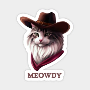 Meowdy Howdy Cowboy Cat Magnet