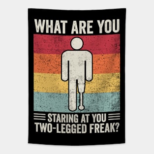 Funny Amputee Humor Two Legged Freak Tapestry