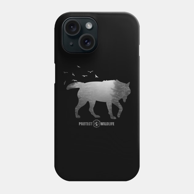 Protect Wildlife - Nature - Wolf Silhouette Phone Case by JTYDesigns