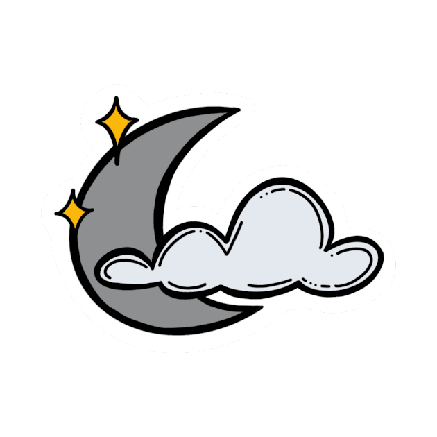 Cloudy Moon and Stars by bwakey77