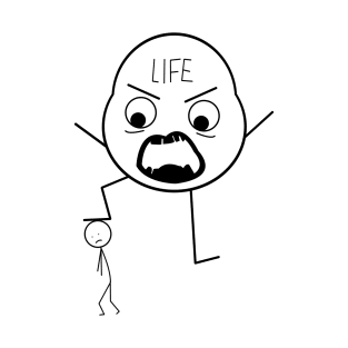 Guy with bad life - stick figures T-Shirt