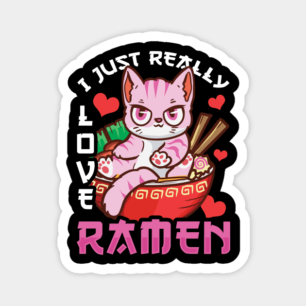 I Just Really Love Ramen Cat Kawaii Anime Magnet by theperfectpresents