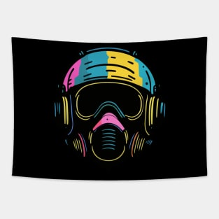 colorful gas mask design Tapestry