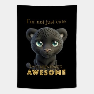 Panther Concentrated Awesome Cute Adorable Funny Quote Tapestry