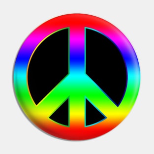 Rainbow Peace Symbol Pin