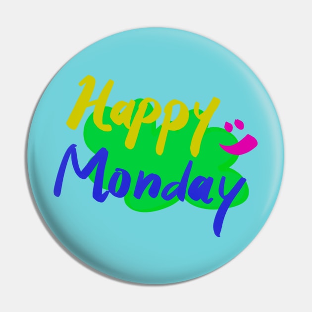 Typography “Happy Monday” Pin by Wilda Khairunnisa