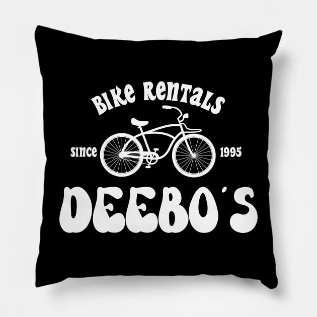 Deebo's Bike Rentals Pillow by rajem