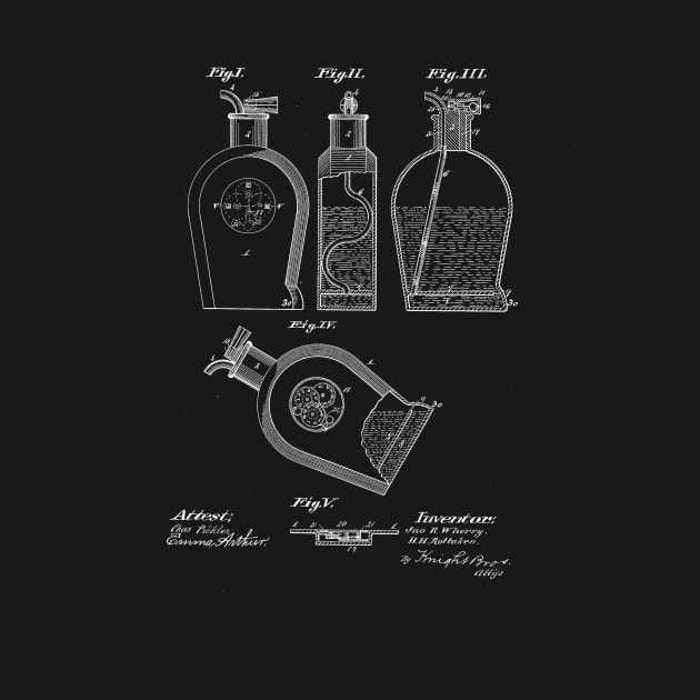 Measuring Bottle or Flask Vintage Patent Drawing by TheYoungDesigns