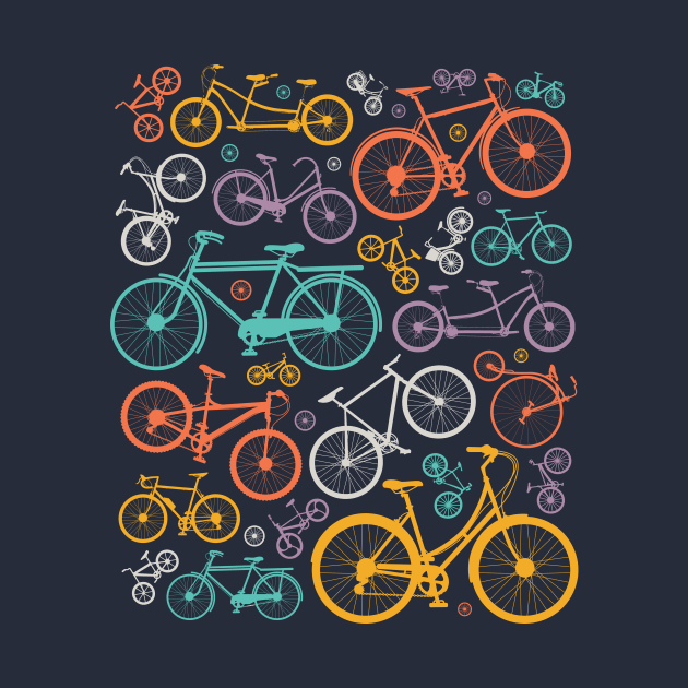 Colorful Bicycles Illustration // Bike Lover Cycling Enthusiast by SLAG_Creative