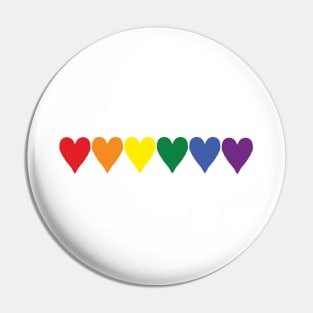 Six Pride Hearts Pin