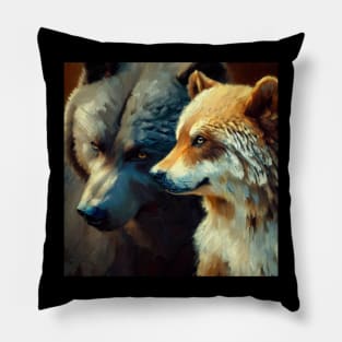 Bear Wolf . Pillow