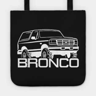 1992-1996 Ford Bronco, w/tires and logo, white print. Tote