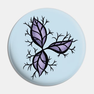 Gothic plant abstract art purple blue and black Pin